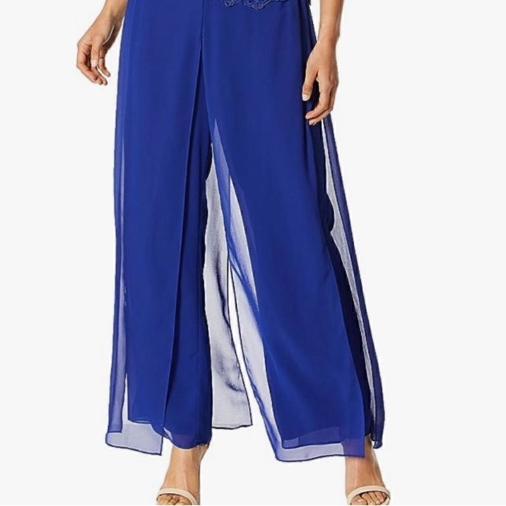 Emma Street Navy High Waisted Wide Leg Mesh Pant Size 18W